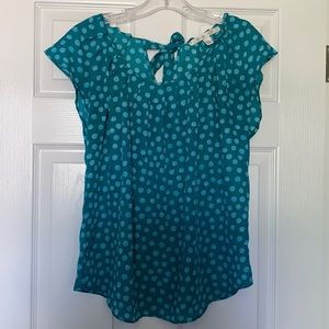 Turquoise Polka Dot Top